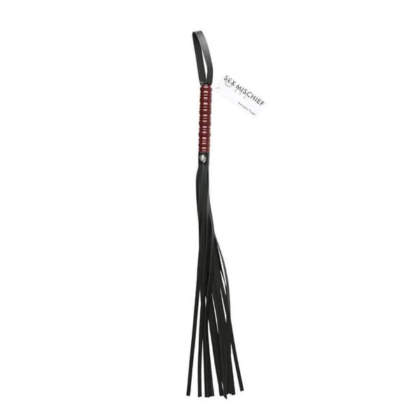 Sex & Mischief Mahogany Flogger - 76 cm Flogger Whip with Wooden Handle – Sex toys NZ by Naughtyhut. Discreet delivery nationwide.