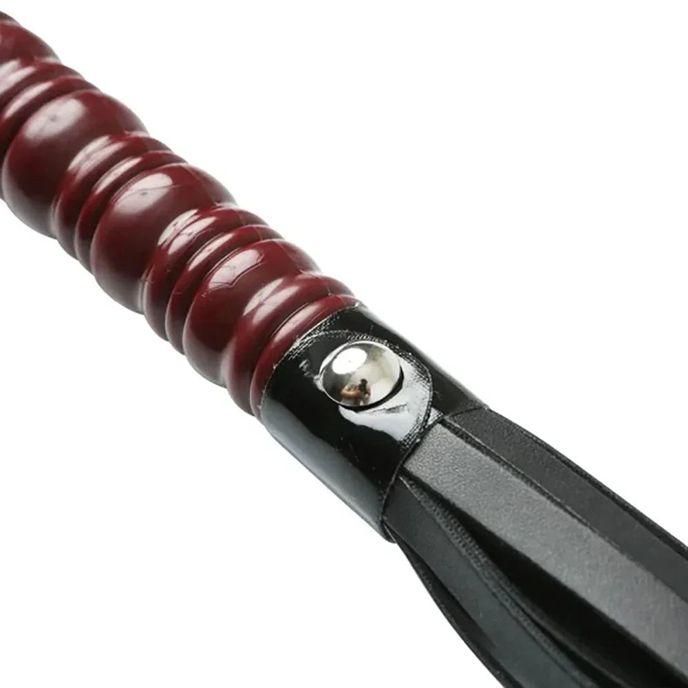 Sex & Mischief Mahogany Flogger - 76 cm Flogger Whip with Wooden Handle – Sex toys NZ by Naughtyhut. Discreet delivery nationwide.