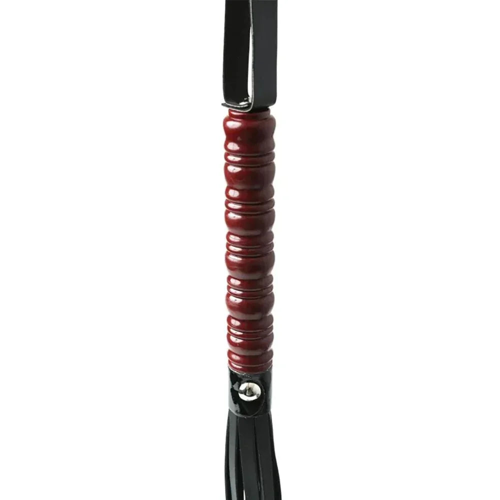 Sex & Mischief Mahogany Flogger - 76 cm Flogger Whip with Wooden Handle – Sex toys NZ by Naughtyhut. Discreet delivery nationwide.