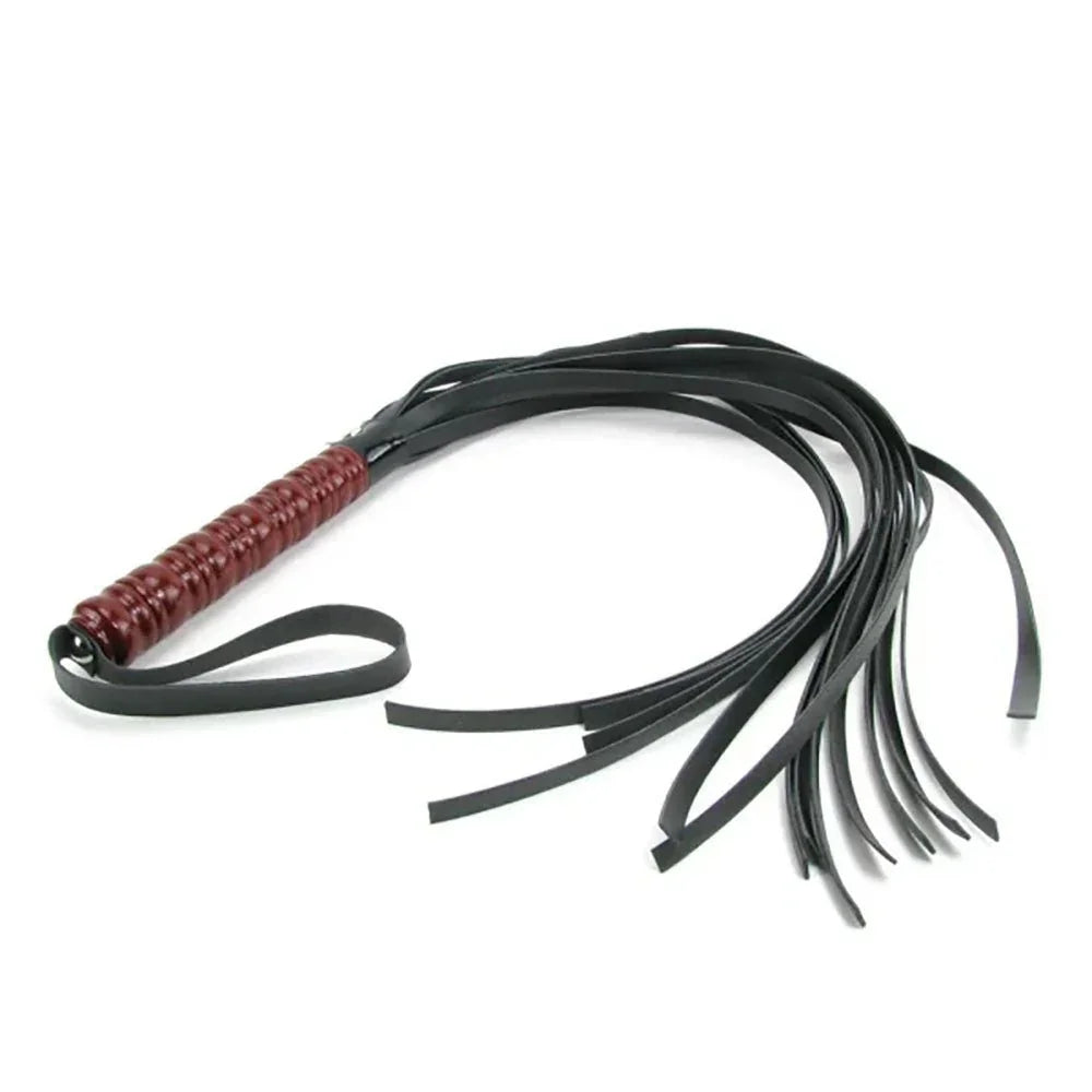 Sex & Mischief Mahogany Flogger - 76 cm Flogger Whip with Wooden Handle – Sex toys NZ by Naughtyhut. Discreet delivery nationwide.