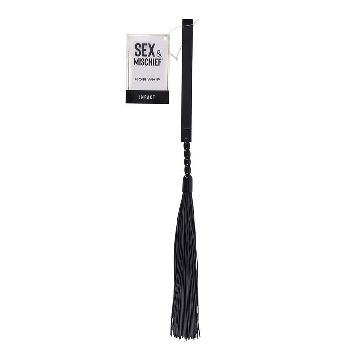 Sex & Mischief Noir Whip - Black 40 cm Rubber Whip – Sex toys NZ by Naughtyhut. Discreet delivery nationwide.