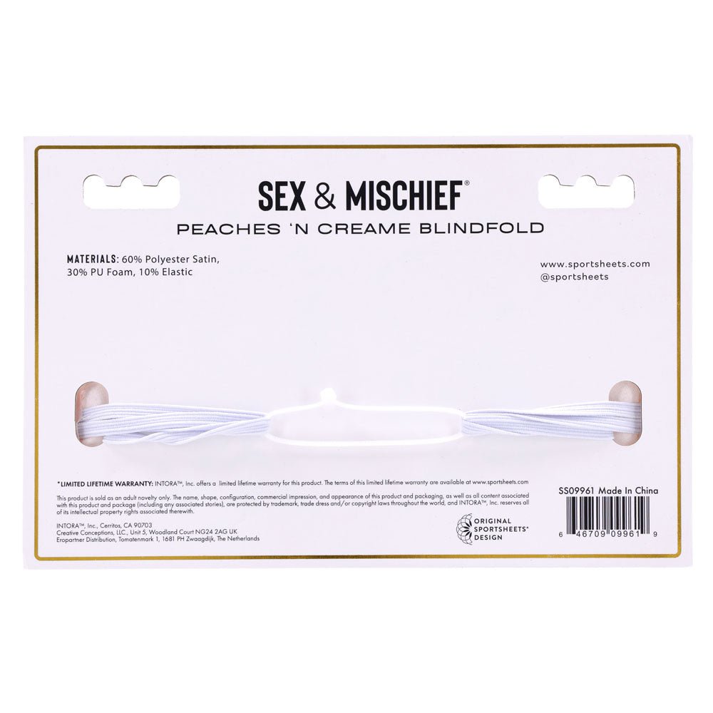 Buy Sex & Mischief Peaches n CreaMe Blindfold - Peach Eyemask – Naughtyhut NZ sex toys online. Discreet delivery & top brands.