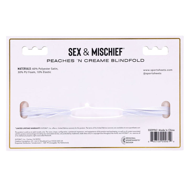 Sex & Mischief Peaches n CreaMe Blindfold - Peach Eyemask – Sex toys NZ by Naughtyhut. Discreet delivery nationwide.