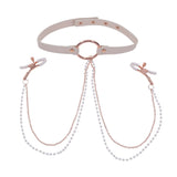 Buy Sex & Mischief Peaches n CreaMe Collar with Nipple Clamps - Peach Nipple Restraints – Naughtyhut NZ sex toys online. Discreet delivery & top brands.