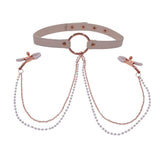Buy Sex & Mischief Peaches n CreaMe Collar with Nipple Clamps - Peach Nipple Restraints – Naughtyhut NZ sex toys online. Discreet delivery & top brands.