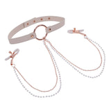 Buy Sex & Mischief Peaches n CreaMe Collar with Nipple Clamps - Peach Nipple Restraints – Naughtyhut NZ sex toys online. Discreet delivery & top brands.