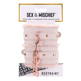 Buy Sex & Mischief Peaches n CreaMe Fur Handcuffs - Peach Restraints – Naughtyhut NZ sex toys online. Discreet delivery & top brands.