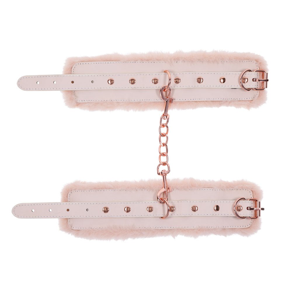 Buy Sex & Mischief Peaches n CreaMe Fur Handcuffs - Peach Restraints – Naughtyhut NZ sex toys online. Discreet delivery & top brands.