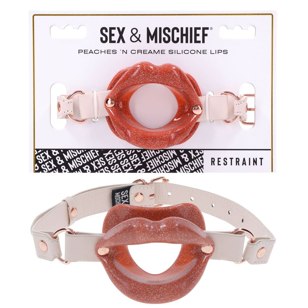 Buy Sex & Mischief Peaches n CreaMe Silicone Lips - Peach Mouth Restraint – Naughtyhut NZ sex toys online. Discreet delivery & top brands.