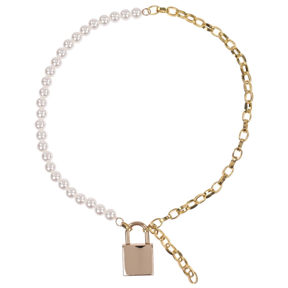 Buy Sex & Mischief Pearl Day Collar - Pearl/Gold Necklace – Naughtyhut NZ sex toys online. Discreet delivery & top brands.