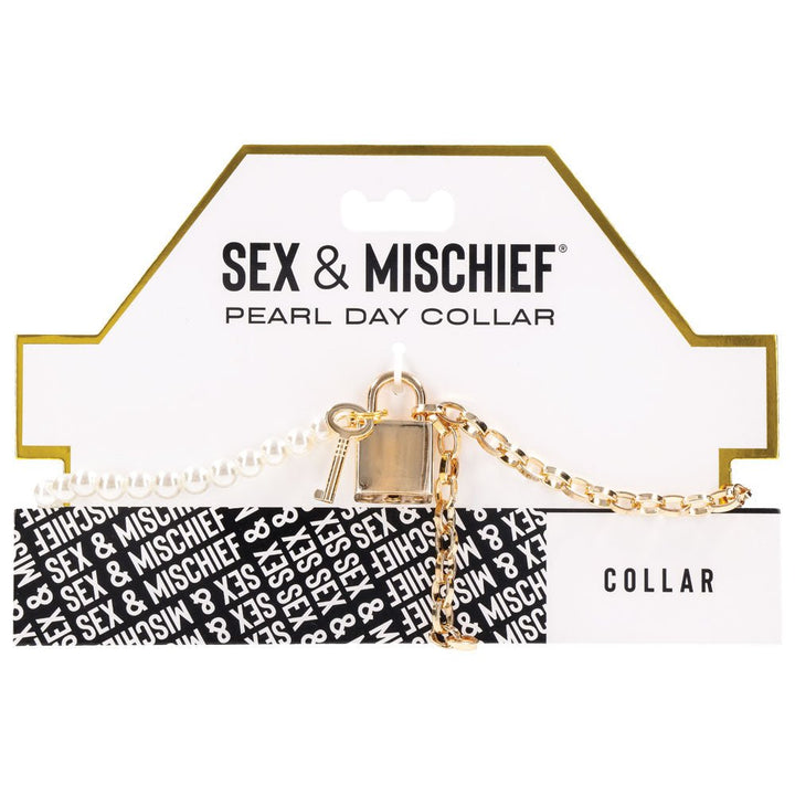 Sex & Mischief Pearl Day Collar - Pearl/Gold Necklace – Sex toys NZ by Naughtyhut. Discreet delivery nationwide.