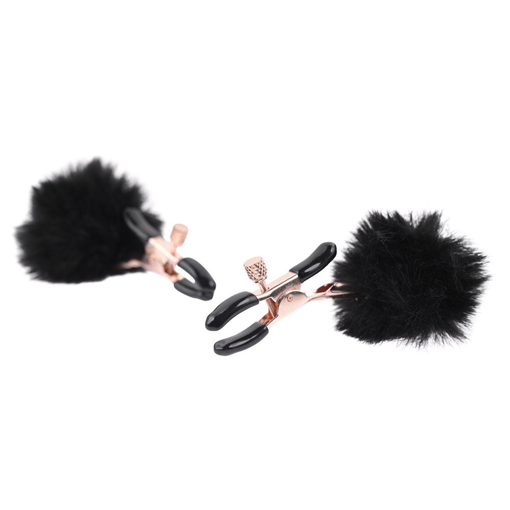 Buy Sex & Mischief Puff Nipple Clamps - Black/Gold Nipple Clamps - Set of 2 – Naughtyhut NZ sex toys online. Discreet delivery & top brands.
