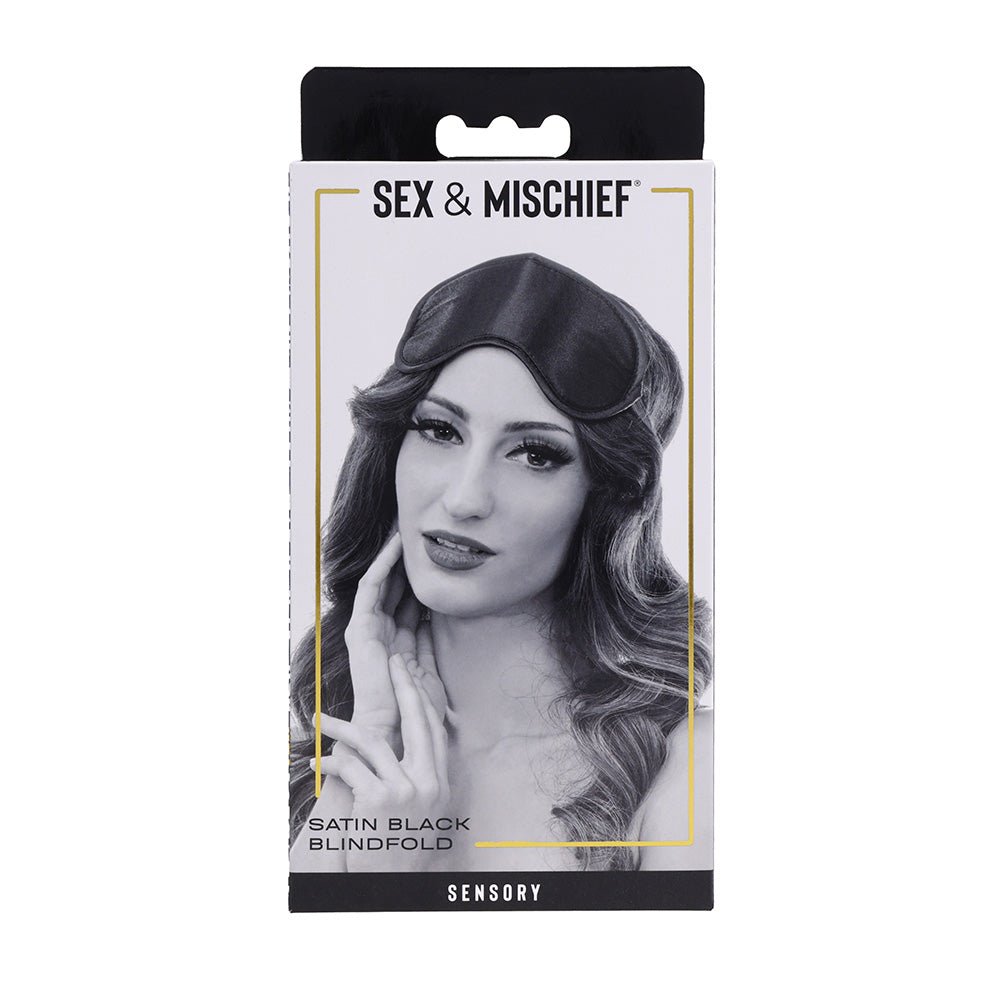 Sex & Mischief Satin Blindfold Black - Black Blindfold – Sex toys NZ by Naughtyhut. Discreet delivery nationwide.