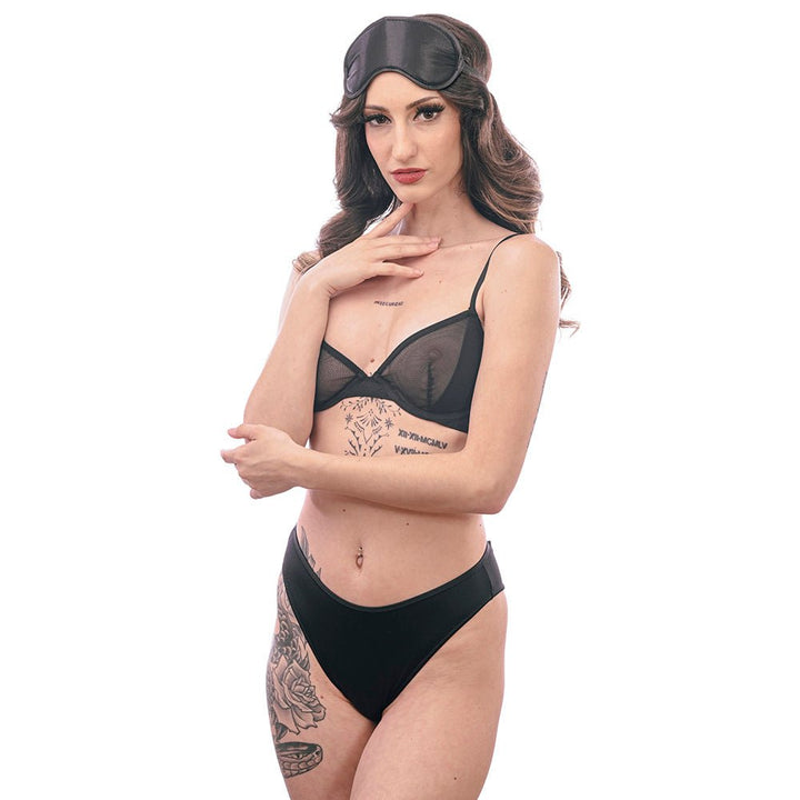 Sex & Mischief Satin Blindfold Black - Black Blindfold – Sex toys NZ by Naughtyhut. Discreet delivery nationwide.