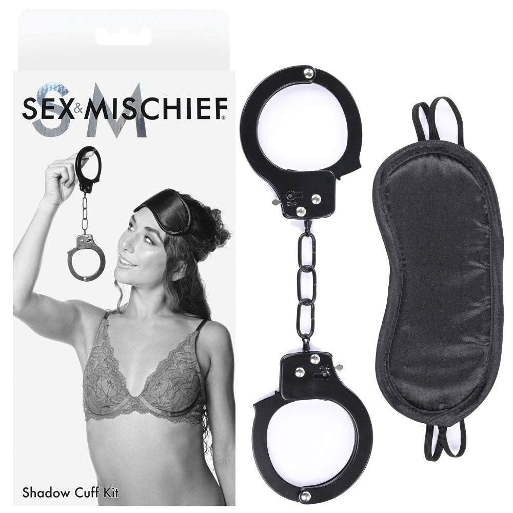 Sex & Mischief Shadow Cuff Kit - Black - 2 Piece Set – Sex toys NZ by Naughtyhut. Discreet delivery nationwide.