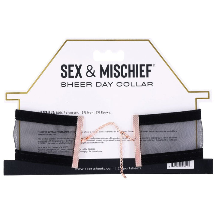 Sex & Mischief Sheer Day Collar - Black Collar – Sex toys NZ by Naughtyhut. Discreet delivery nationwide.