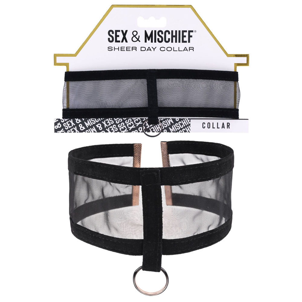 Sex & Mischief Sheer Day Collar - Black Collar – Sex toys NZ by Naughtyhut. Discreet delivery nationwide.