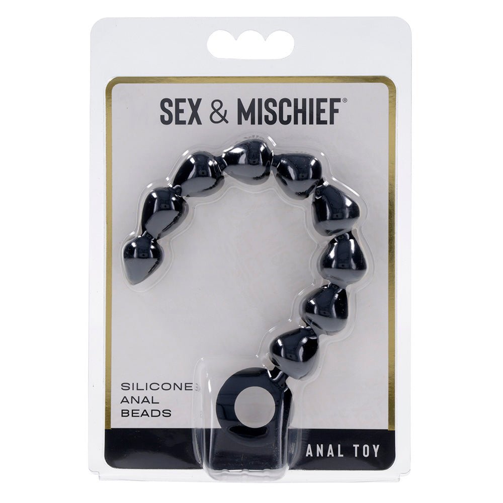 Sex & Mischief Silicone Anal Beads - Black - Black 22.9 cm Anal Beads – Sex toys NZ by Naughtyhut. Discreet delivery nationwide.