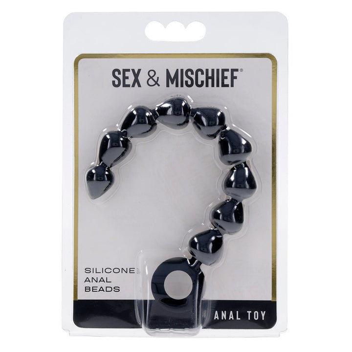 Sex & Mischief Silicone Anal Beads - Black - Black 22.9 cm Anal Beads – Sex toys NZ by Naughtyhut. Discreet delivery nationwide.