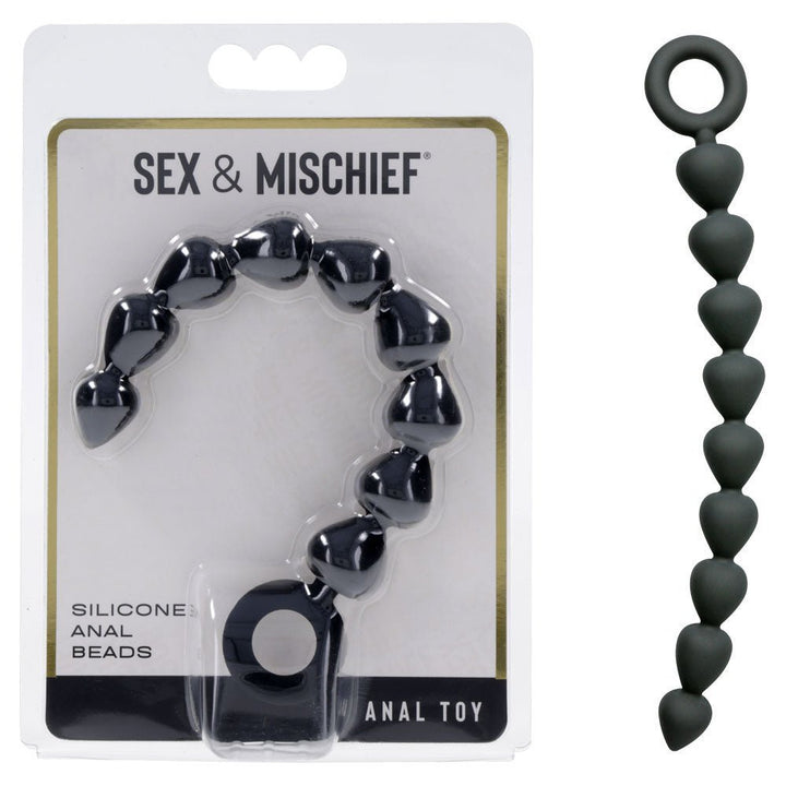 Sex & Mischief Silicone Anal Beads - Black - Black 22.9 cm Anal Beads – Sex toys NZ by Naughtyhut. Discreet delivery nationwide.