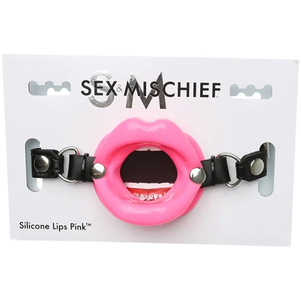 Sex & Mischief Silicone Lips Mouth Gag - Pink - Pink Mouth Restraint – Sex toys NZ by Naughtyhut. Discreet delivery nationwide.