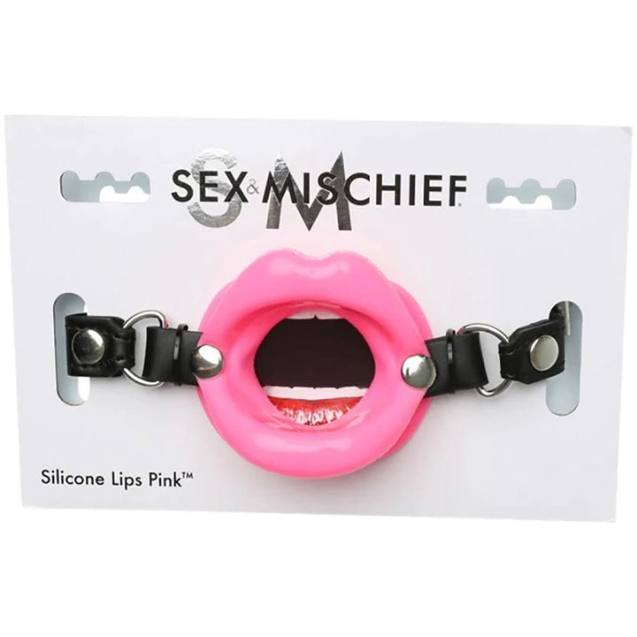 Sex & Mischief Silicone Lips Mouth Gag - Pink - Pink Mouth Restraint – Sex toys NZ by Naughtyhut. Discreet delivery nationwide.