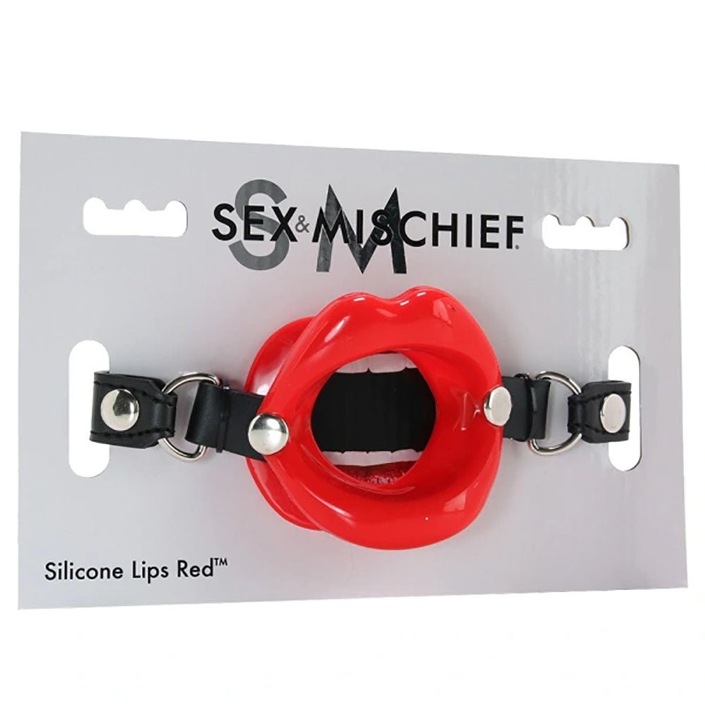 Sex & Mischief Silicone Lips Mouth Gag - Red - Red Mouth Restraint – Sex toys NZ by Naughtyhut. Discreet delivery nationwide.