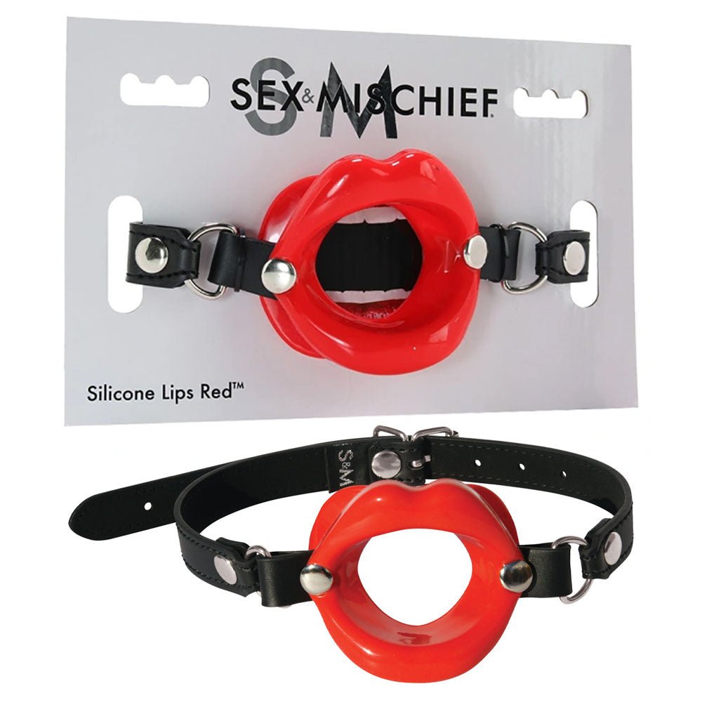 Sex & Mischief Silicone Lips Mouth Gag - Red - Red Mouth Restraint – Sex toys NZ by Naughtyhut. Discreet delivery nationwide.
