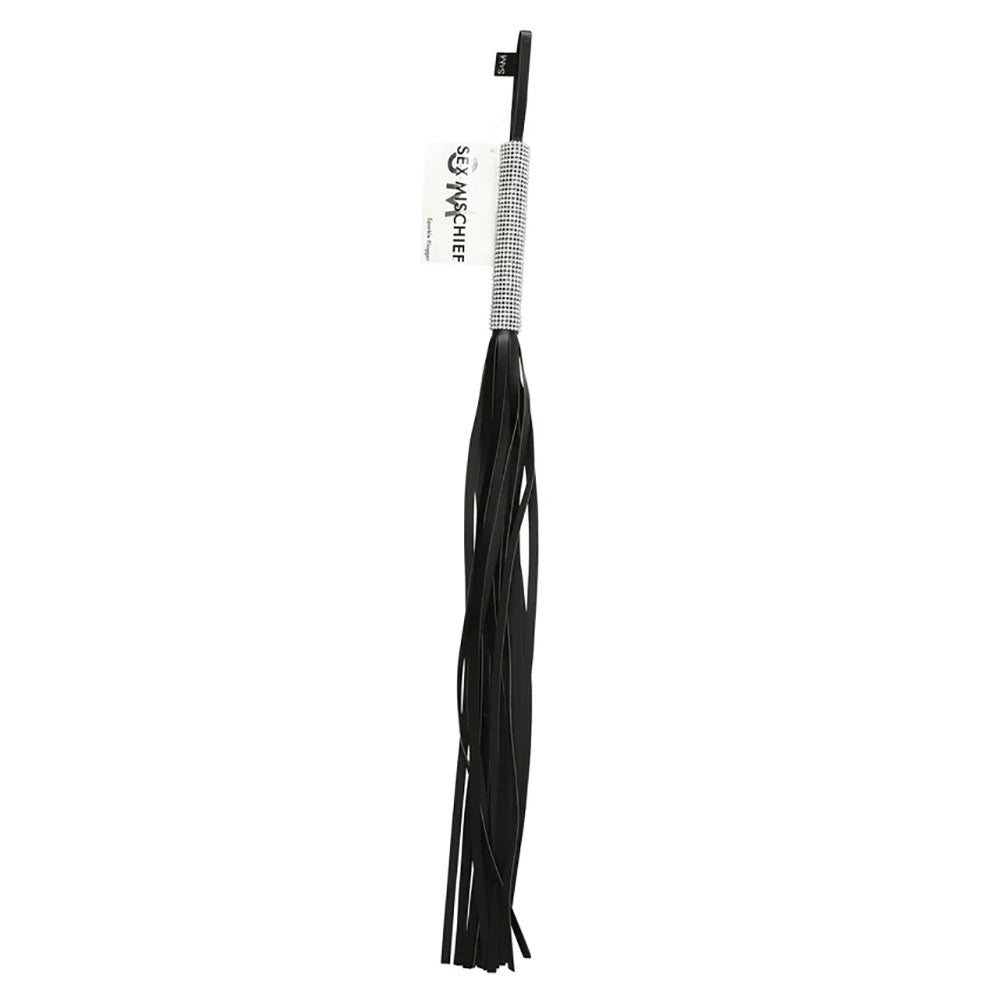 Sex & Mischief Sparkle Flogger - Black/Sparkle 78 cm Flogger Whip – Sex toys NZ by Naughtyhut. Discreet delivery nationwide.