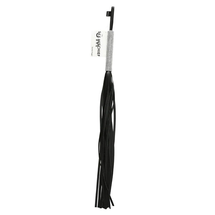 Sex & Mischief Sparkle Flogger - Black/Sparkle 78 cm Flogger Whip – Sex toys NZ by Naughtyhut. Discreet delivery nationwide.