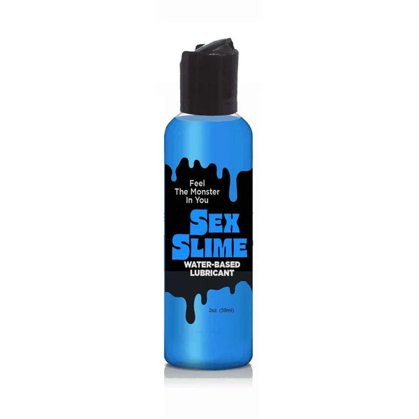 Sex Slime water-based lubricant in Blue, bright 60 ml bottle with a black flip cap