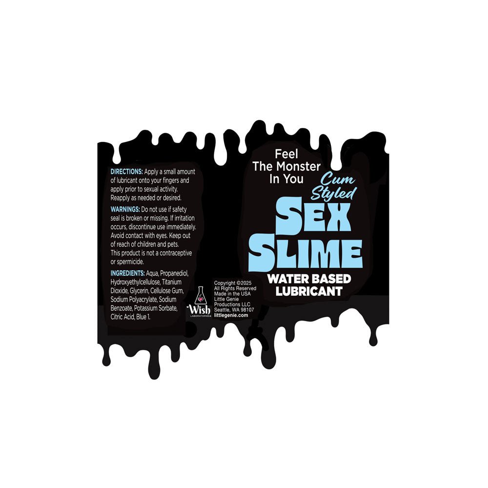 Sex Slime Cum Style Creature Lube - Blue 120 ml - Blue Cum Style Water Based Lubricant - 120 ml Bottle – Sex toys NZ by Naughtyhut. Discreet delivery nationwide.