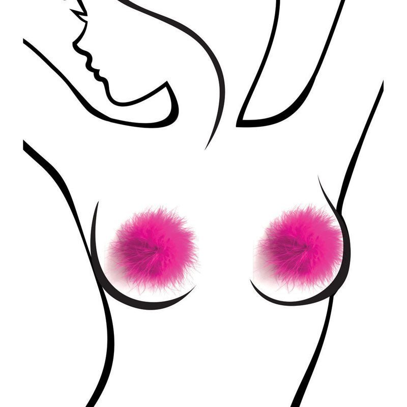 Sexy AF - Nipple Couture Pink Marabou - Pink Marabou Reuseable Nipple Pasties – Sex toys NZ by Naughtyhut. Discreet delivery nationwide.
