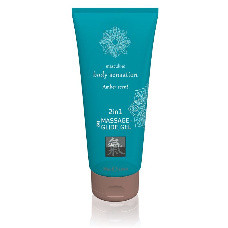 SHIATSU 2in1 Massage & Glide Gel - Amber Scented - 200 ml – Sex toys NZ by Naughtyhut. Discreet delivery nationwide.