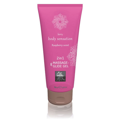 Buy SHIATSU 2in1 Massage & Glide Gel - Raspberry Scented - 200 ml – Naughtyhut NZ sex toys online. Discreet delivery & top brands.