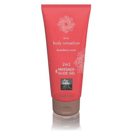 Buy SHIATSU 2in1 Massage & Glide Gel - Strawberry Scented - 200 ml – Naughtyhut NZ sex toys online. Discreet delivery & top brands.
