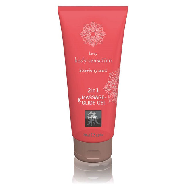 Buy SHIATSU 2in1 Massage & Glide Gel - Strawberry Scented - 200 ml – Naughtyhut NZ sex toys online. Discreet delivery & top brands.