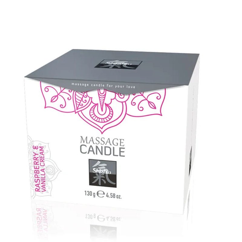 Shiatsu Massage Candle - Raspberry & Vanilla Cream Scented - 130 gram – Sex toys NZ by Naughtyhut. Discreet delivery nationwide.