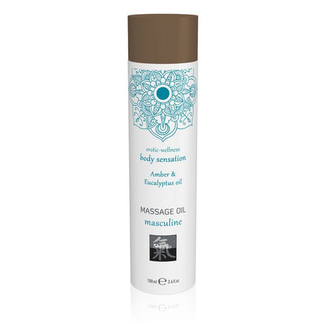 Buy SHIATSU Massage Oil - Masculine - Amber & Eucalyptus Oil Scented - 100 ml – Naughtyhut NZ sex toys online. Discreet delivery & top brands.