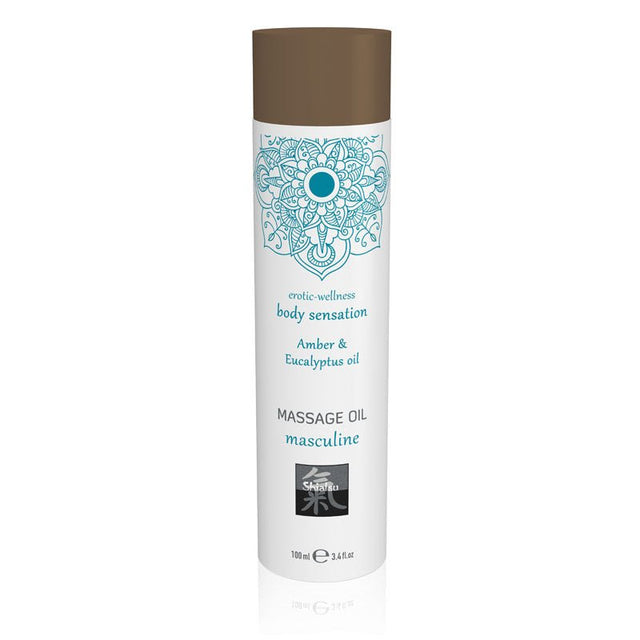 Buy SHIATSU Massage Oil - Masculine - Amber & Eucalyptus Oil Scented - 100 ml – Naughtyhut NZ sex toys online. Discreet delivery & top brands.