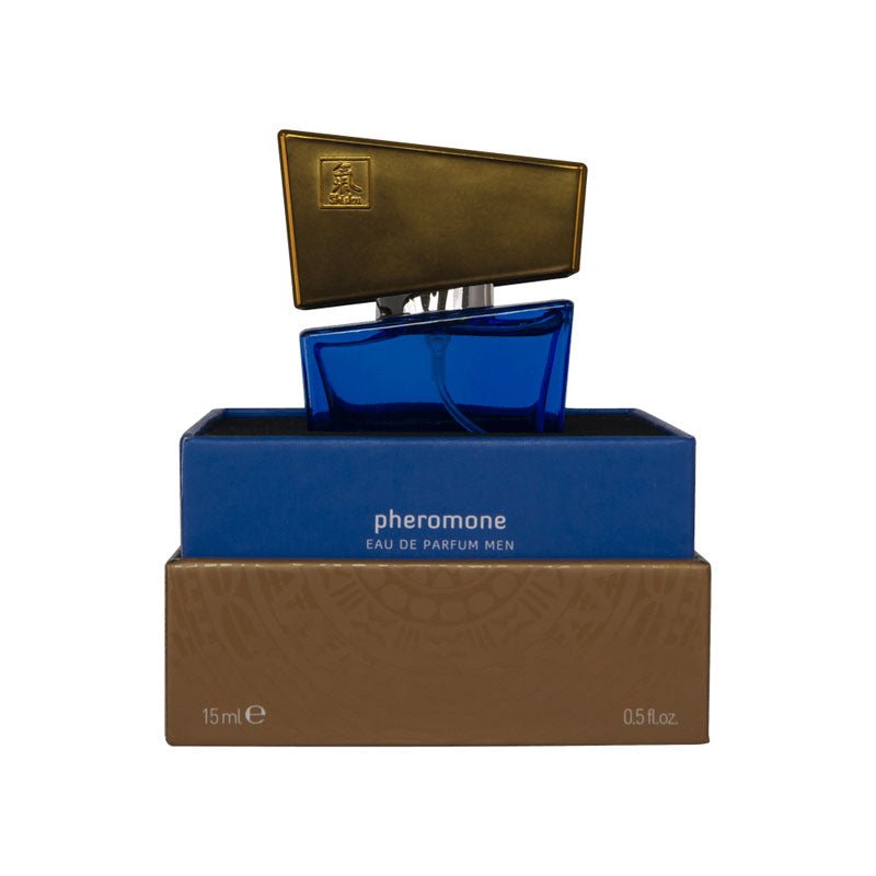 Buy Shiatsu Pheromone Eau De Parfum Men - Dark Blue - Pheromone Fragrance for Men - 15 ml – Naughtyhut NZ sex toys online. Discreet delivery & top brands.