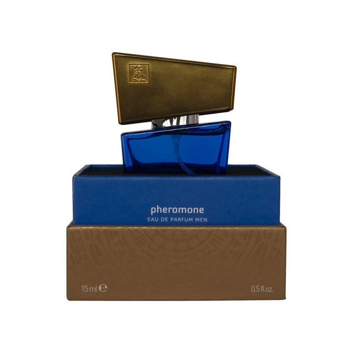Shiatsu Pheromone Eau De Parfum Men - Dark Blue - Pheromone Fragrance for Men - 15 ml – Sex toys NZ by Naughtyhut. Discreet delivery nationwide.