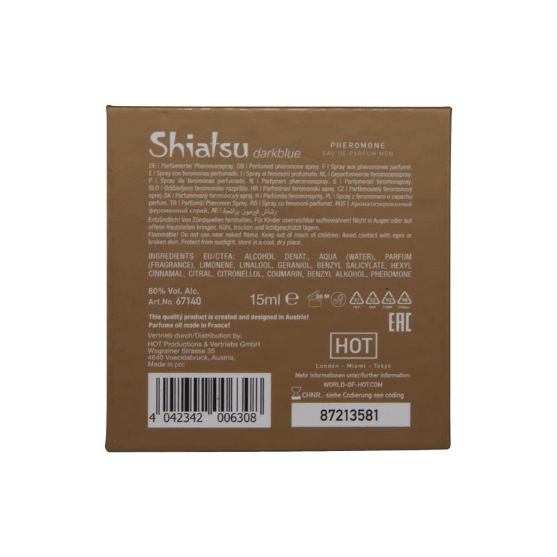 Buy Shiatsu Pheromone Eau De Parfum Men - Dark Blue - Pheromone Fragrance for Men - 15 ml – Naughtyhut NZ sex toys online. Discreet delivery & top brands.