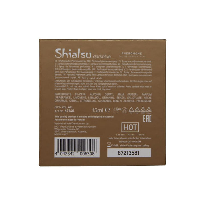 Shiatsu Pheromone Eau De Parfum Men - Dark Blue - Pheromone Fragrance for Men - 15 ml – Sex toys NZ by Naughtyhut. Discreet delivery nationwide.