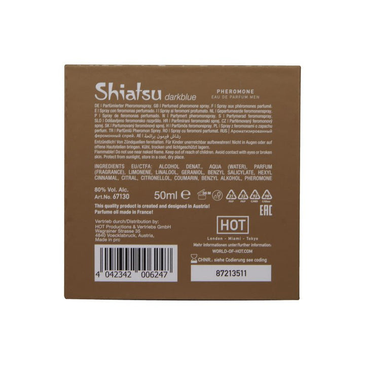 Shiatsu Pheromone Eau De Parfum Men - Dark Blue - Pheromone Fragrance for Men - 50 ml – Sex toys NZ by Naughtyhut. Discreet delivery nationwide.