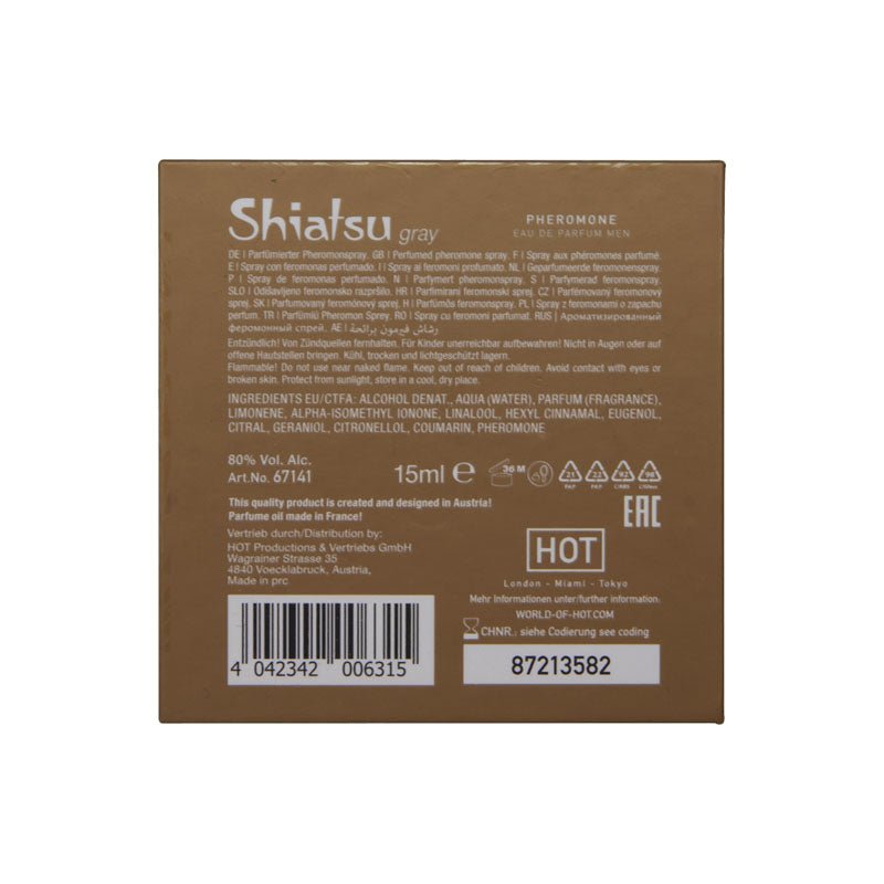 Shiatsu Pheromone Eau De Parfum Men - Grey - Pheromone Fragrance for Men - 15 ml – Sex toys NZ by Naughtyhut. Discreet delivery nationwide.