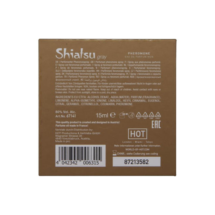 Shiatsu Pheromone Eau De Parfum Men - Grey - Pheromone Fragrance for Men - 15 ml – Sex toys NZ by Naughtyhut. Discreet delivery nationwide.