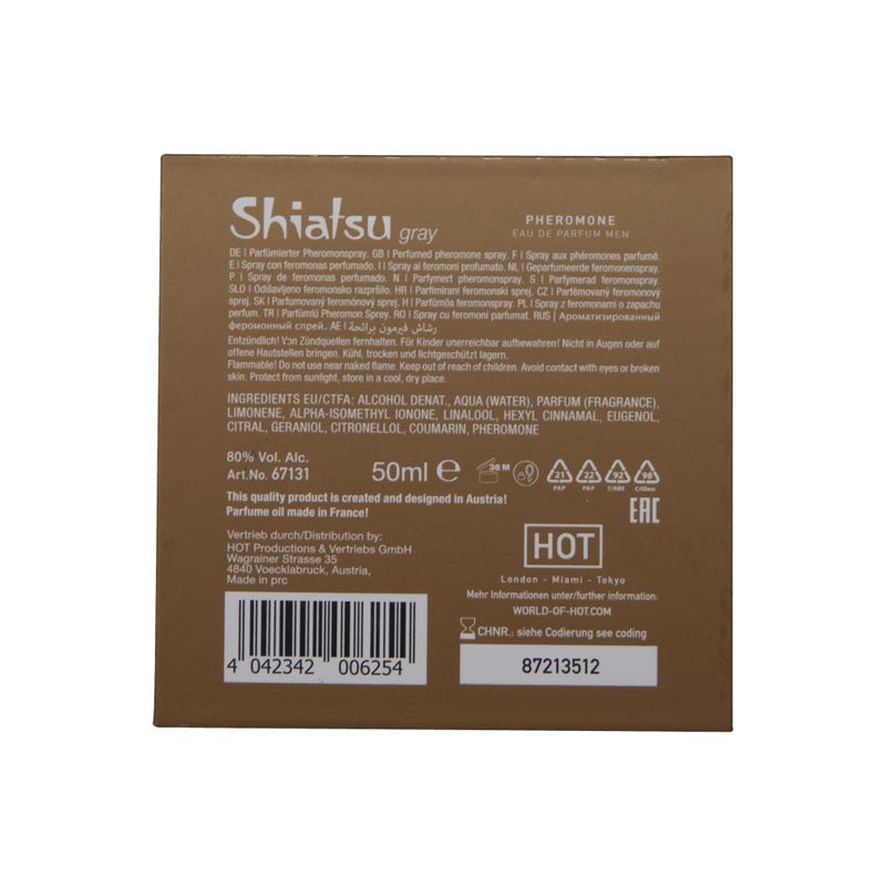 Shiatsu Pheromone Eau De Parfum Men - Grey - Pheromone Fragrance for Men - 50 ml – Sex toys NZ by Naughtyhut. Discreet delivery nationwide.