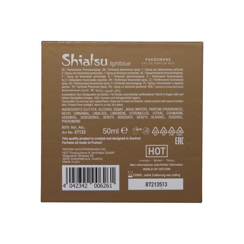 Buy Shiatsu Pheromone Eau De Parfum Men - Light Blue - Pheromone Fragrance for Men - 50 ml – Naughtyhut NZ sex toys online. Discreet delivery & top brands.