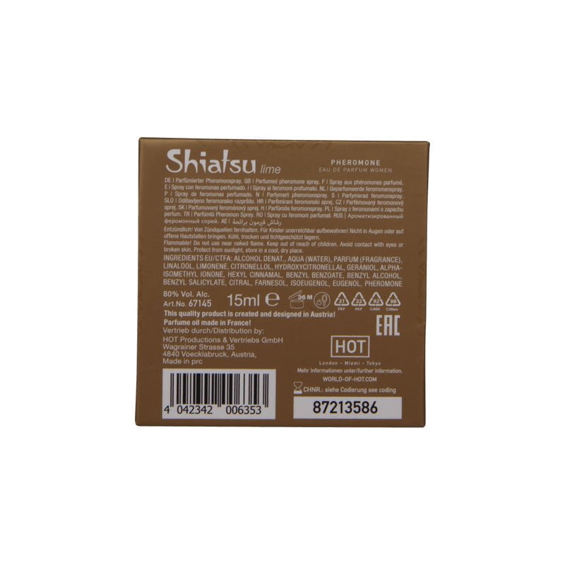 Buy Shiatsu Pheromone Eau De Parfum Women - Lime - Pheromone Fragrance for Women - 15 ml – Naughtyhut NZ sex toys online. Discreet delivery & top brands.